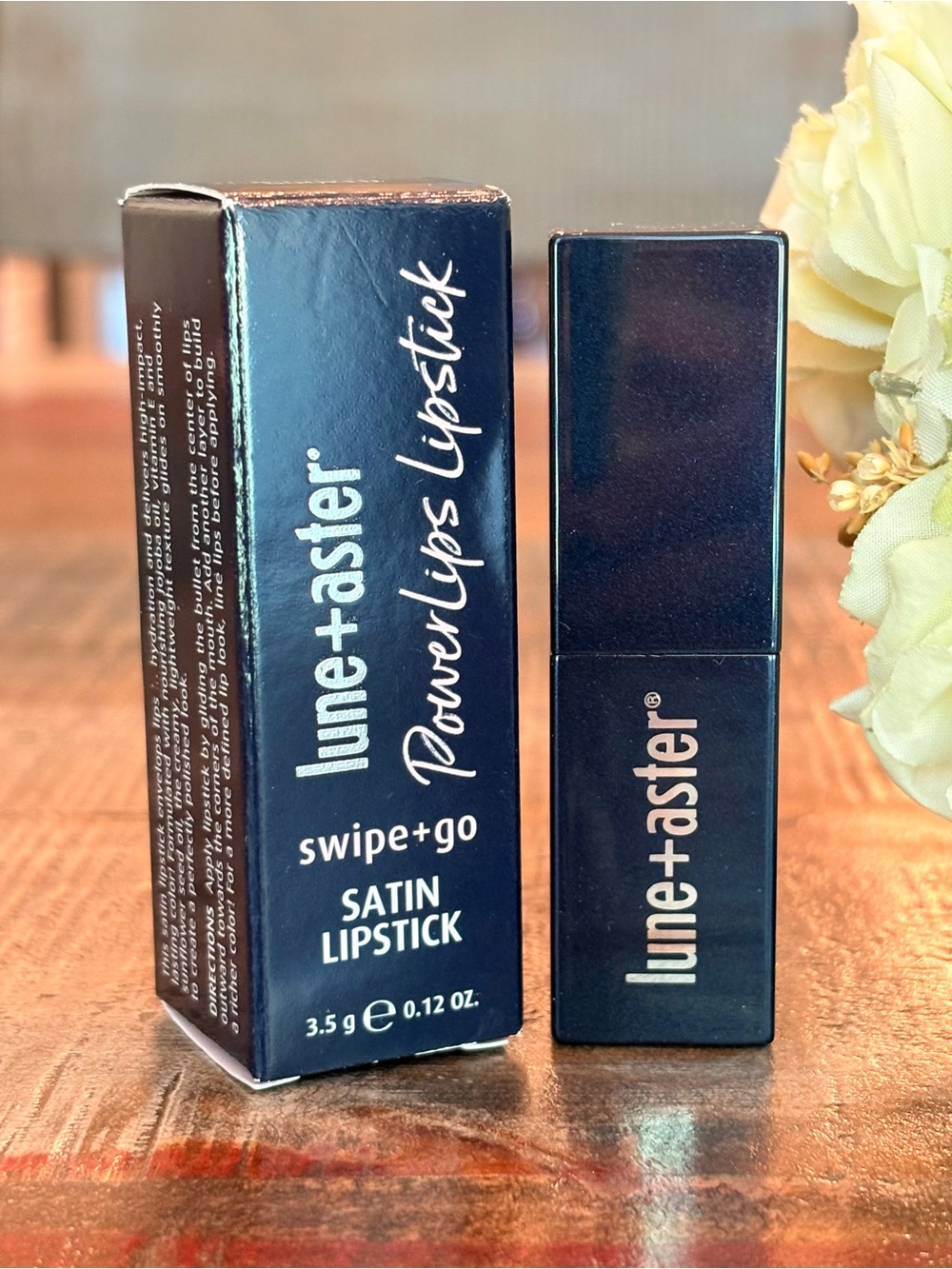 NEW lune+aster Powerlips SATIN LIPSTICK Swipe+Go in DOUBLE BOOKED!